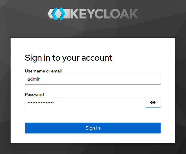 KeyCloak login dialog