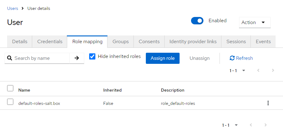 Role mapping tab