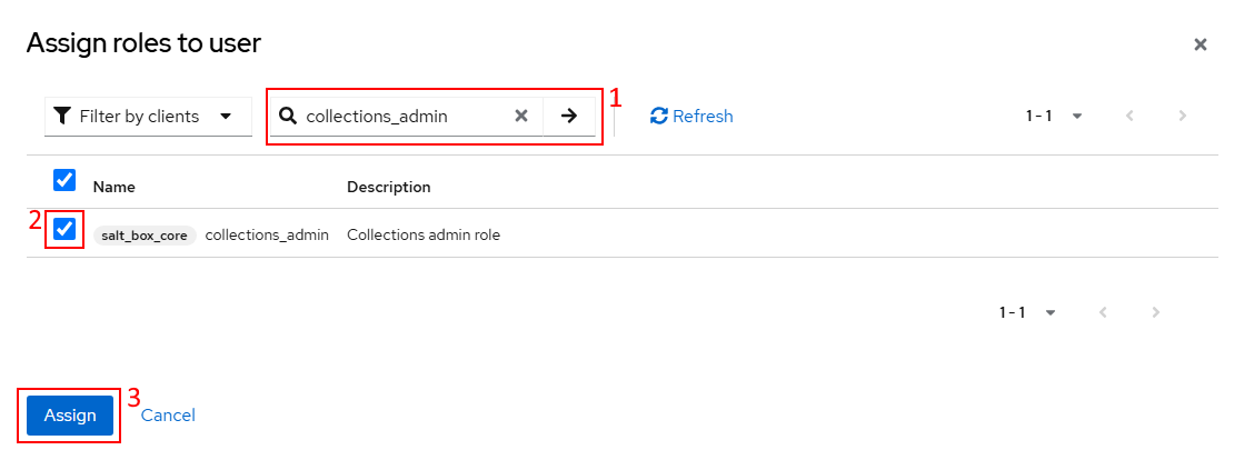 Assigning a role to a user